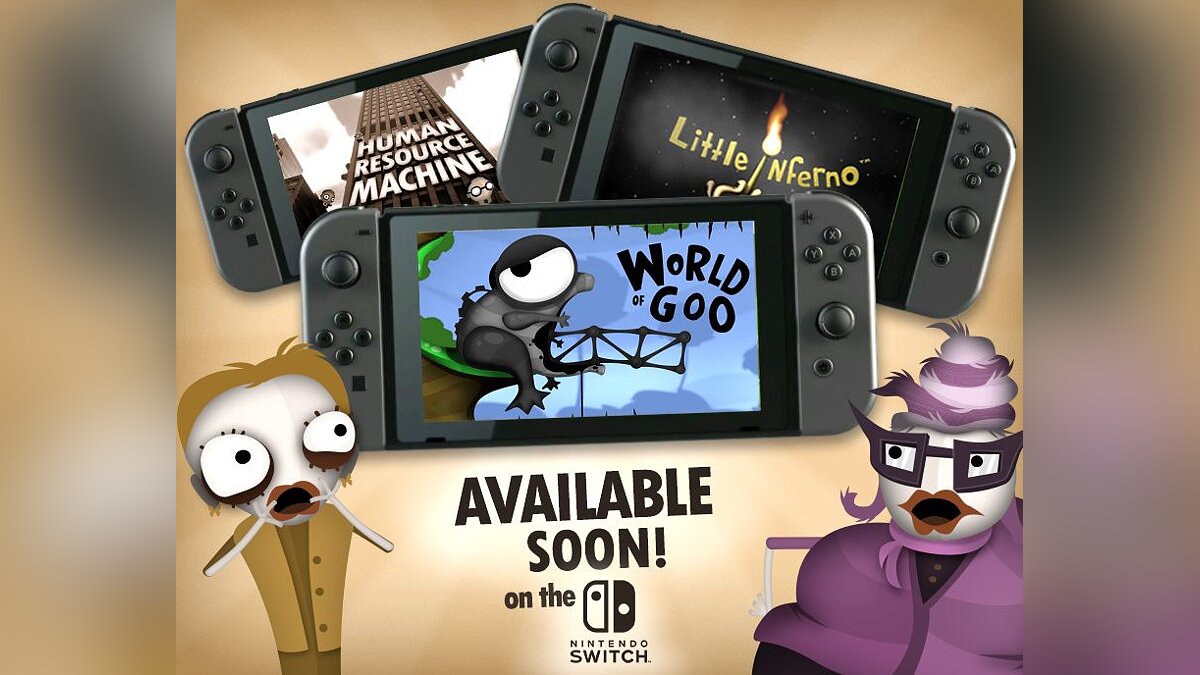 World of Goo, Little Inferno и Human Resource Machine выйдут на Nintendo  Switch