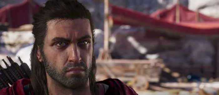 В новом геймплейном видео Assassin's Creed Odyssey главный герой притворяется богом и орёт на старушку