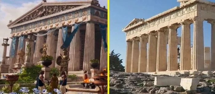 Assassin's Creed Odyssey сравнили с архитектурой реальной Греции — видео
