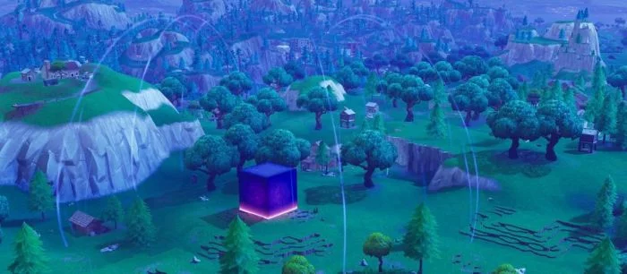 Таинственный куб в Fortnite теперь окружен полем c низкой гравитацией