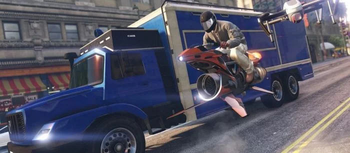 Завтра в GTA Online появится реактивный мотоцикл без колес и грузовик с квадрокоптерами для заданий