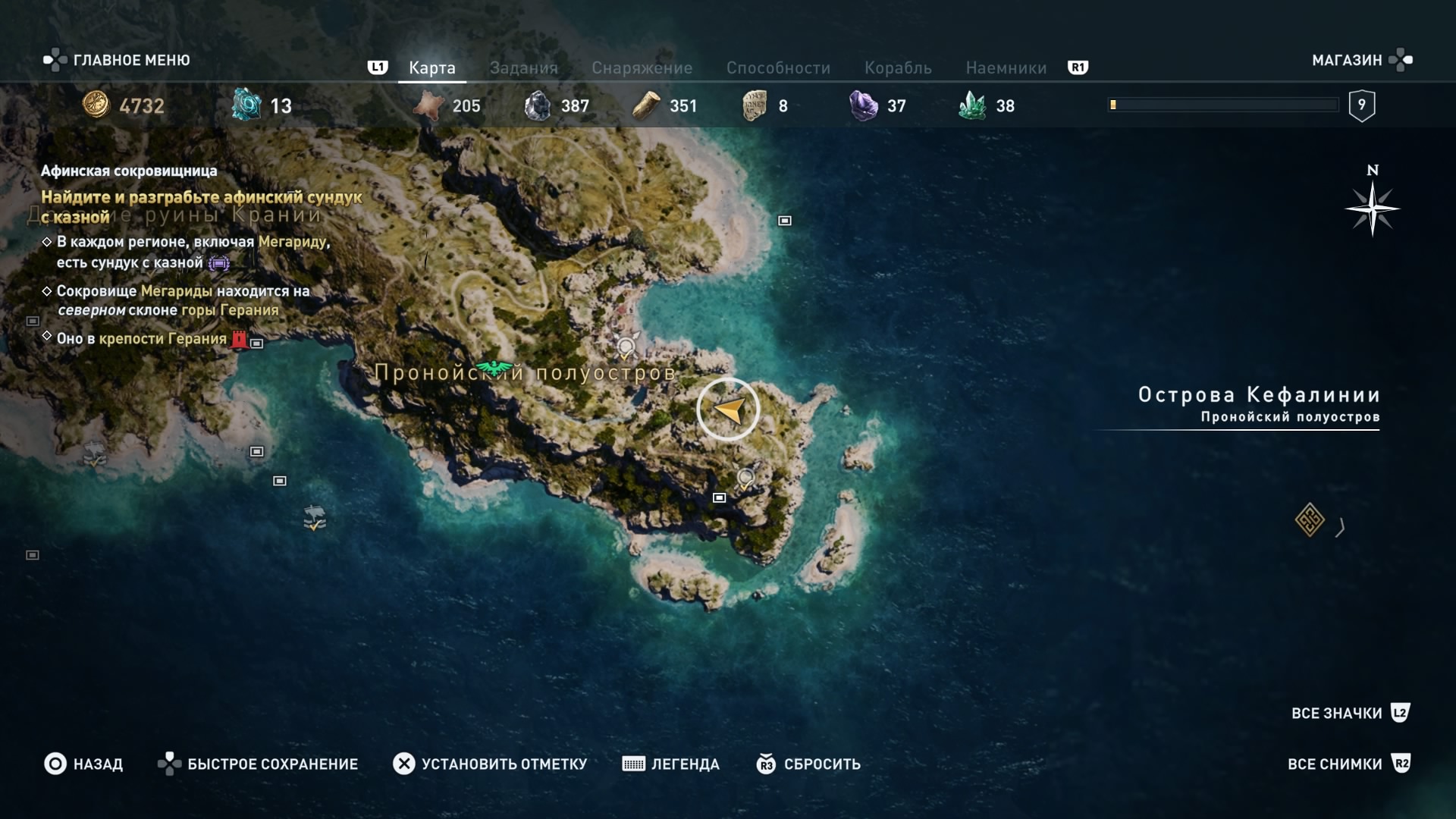 Assassins creed odyssey карта