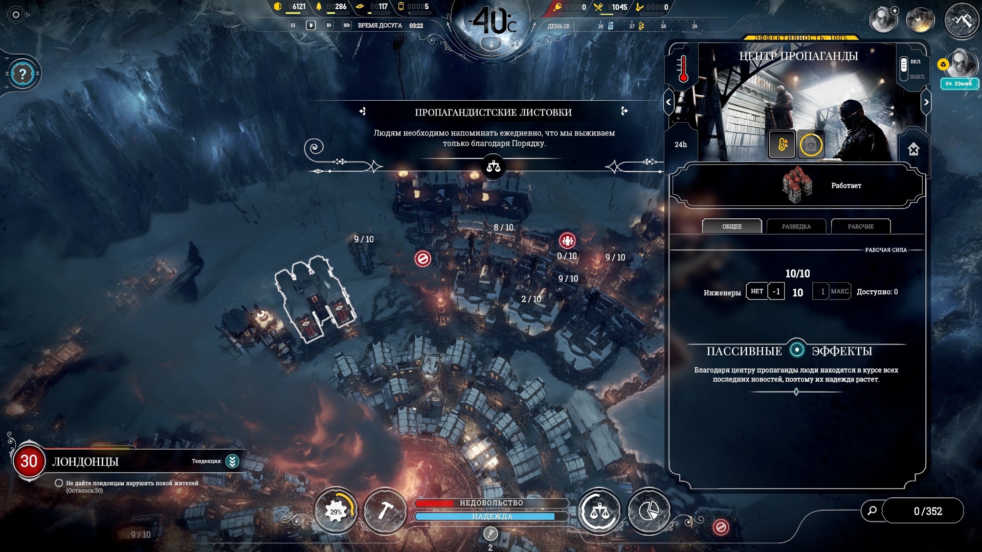 Как в Frostpunk повысить надежду и снизить недовольство