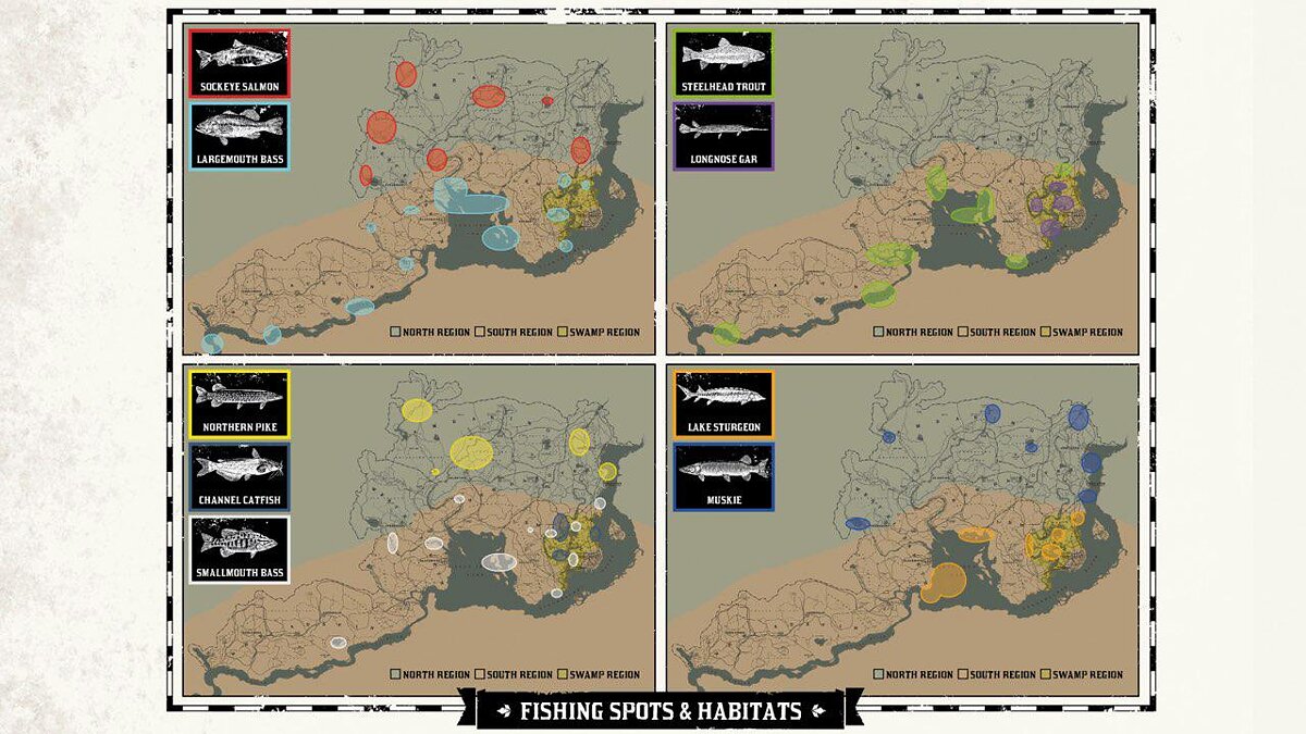 Как рыбачить в Red Dead Redemption 2: где взять удочку, карта легендарных рыб, виды приманки