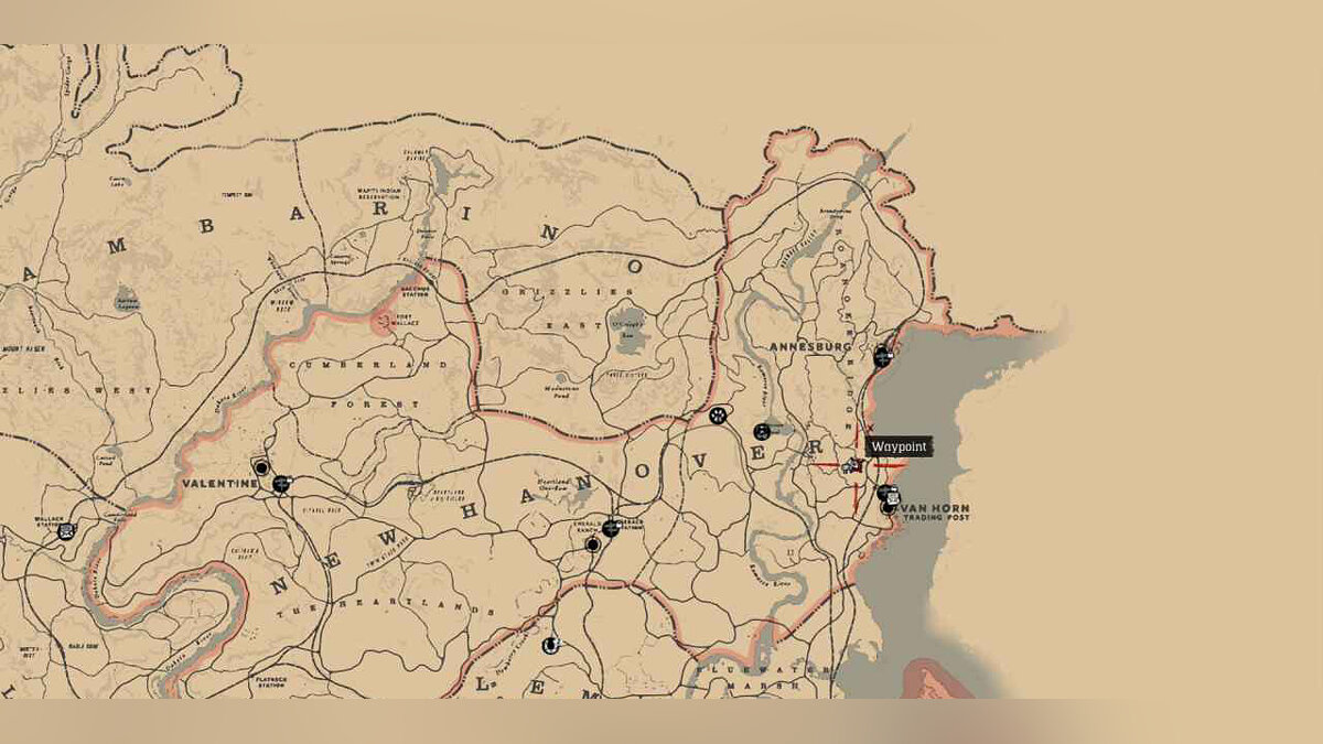 Red dead карта