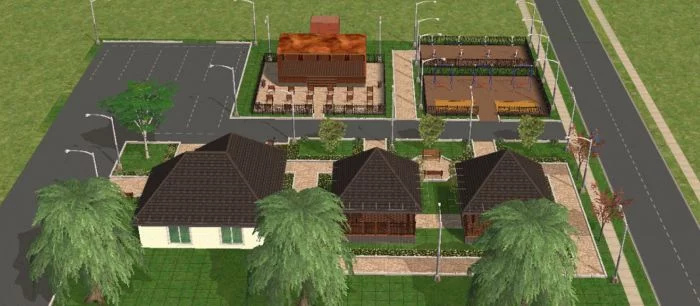 Администрация одного из поселков придумала дизайн дворов в The Sims 2