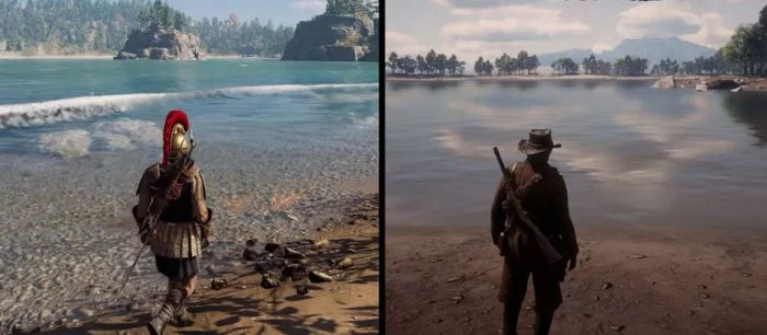 Ютубер сравнил графику Red Dead Redemption 2 и Assassin's Creed Odyssey. Где красивее?