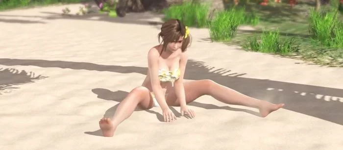 В новом трейлере DOA Xtreme 3: Scarlet застенчивая Мисаки в бикини загорает на пляже