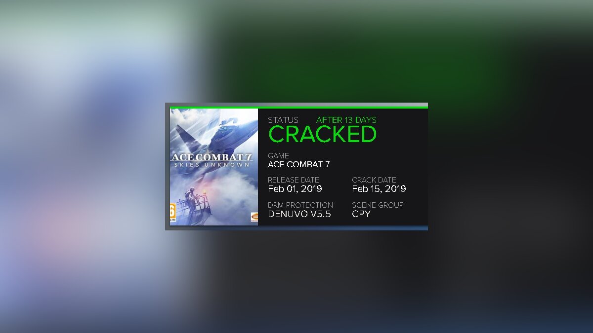 Хакеры взломали Ace Combat 7 — еще одну игру, в которой Denuvo той же версии,  что и в Metro Exodus