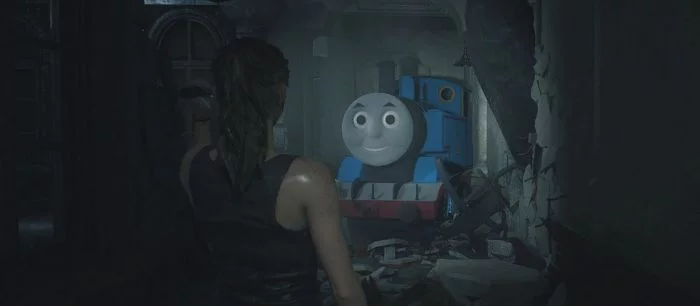 Моддеры заменили Тирана из Resident Evil 2 Remake на паровозика Томаса. Вот теперь реально страшно