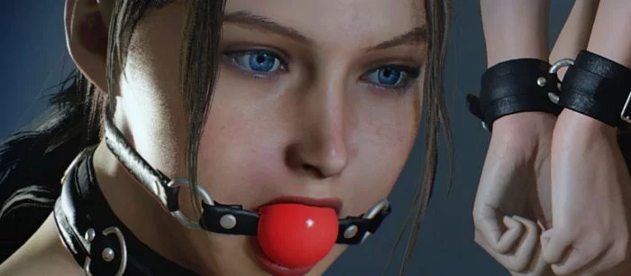 Клэр из Resident Evil 2 раздели и засунули в рот кляп