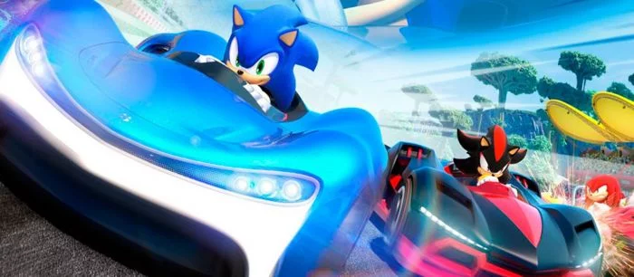 В геймплейном видео Team Sonic Racing ежик Соник зажигает асфальт во время гонки