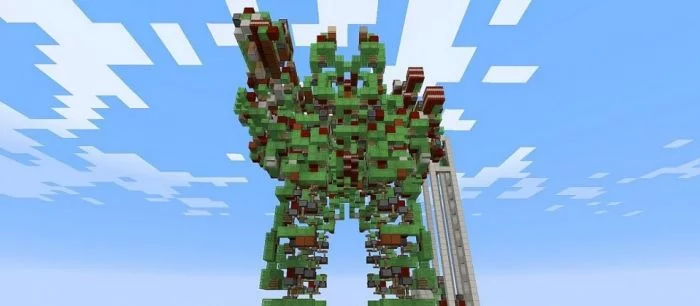 Неординарные изобретения игроков Minecraft — машина без модов, стреляющий динамитом робот и компьютер