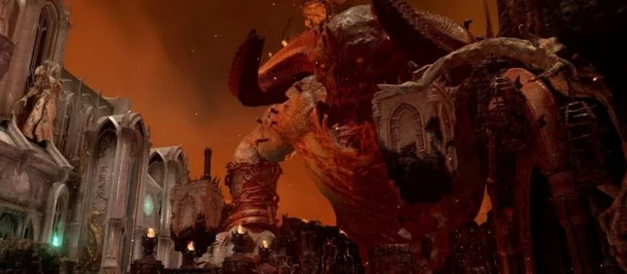 Появились скриншоты мультиплеера Doom Eternal, на одном из которых изображен гигантский демон