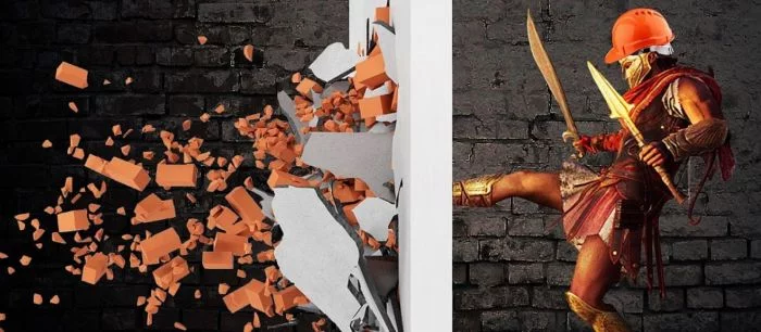 GameFails: ассасин въезжает в стройку