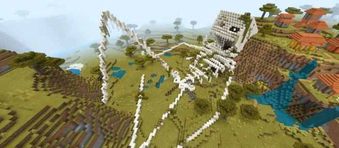 Фанаты Minecraft придумали новое развлечение. Они создают скелеты гигантов