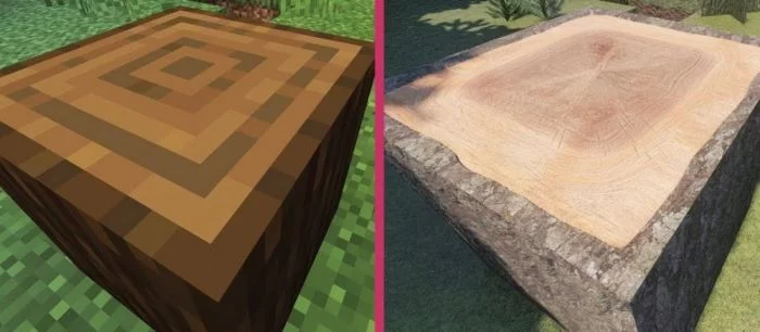 На видео сравнили обычную Minecraft и моды на реалистичную графику