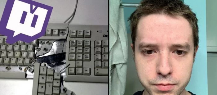 Стример в нервах разбил клавиатуру об голову, а потом получил бан в Twitch — видео