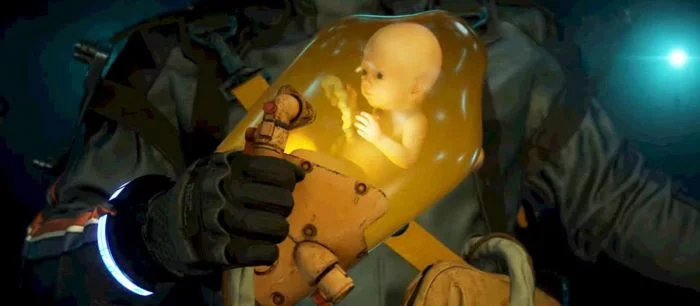 На видео распаковали крутую коллекционку Death Stranding. Там есть тот самый младенец