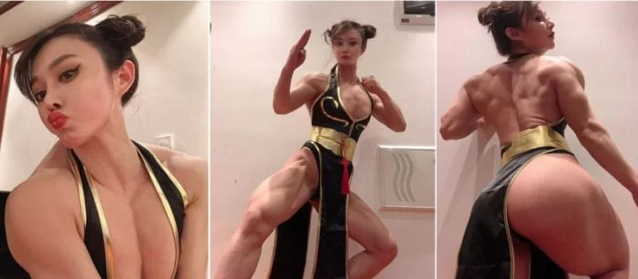 Бодибилдерша показала мощный косплей на Чунь Ли из Street Fighter