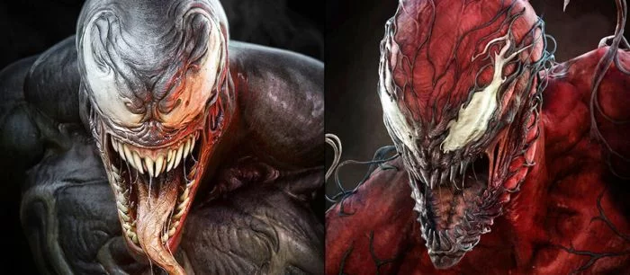 Художник God of War нарисовал очень красивый арт с Веномом, Карнажем и Человеком-пауком