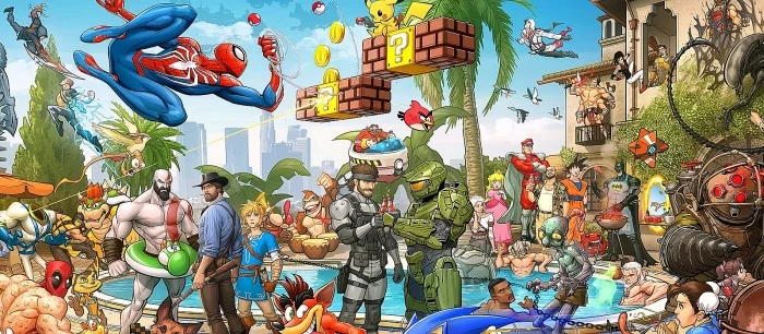 Художник собрал около 100 героев видеоигр в одном арте. На работу ушло 4 года