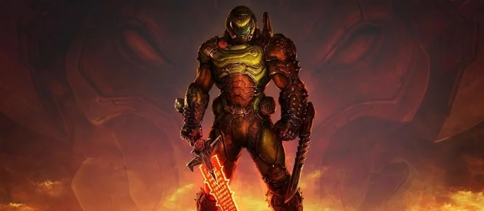 Художник перенес главного героя DOOM в Японию прошлого