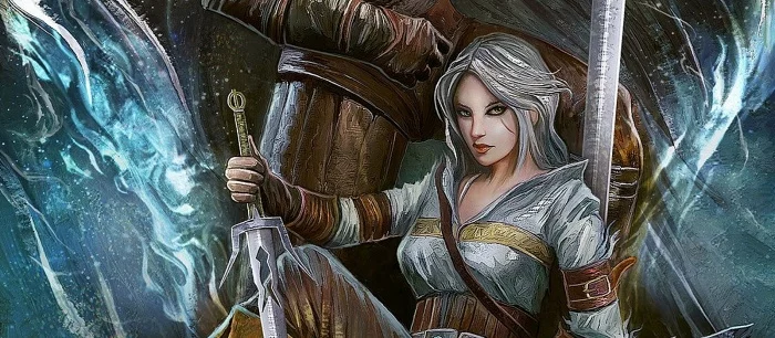 Необычный арт с Геральтом и Цири в азиатском стиле. Авторам The Witcher 3 понравилось