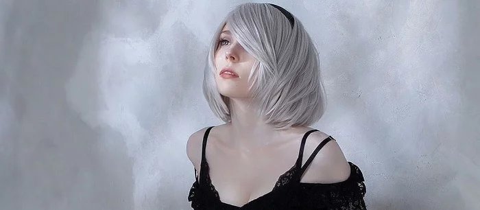 Косплей на 2B от модели из Санкт-Петербурга. Связывание и меч в наличии