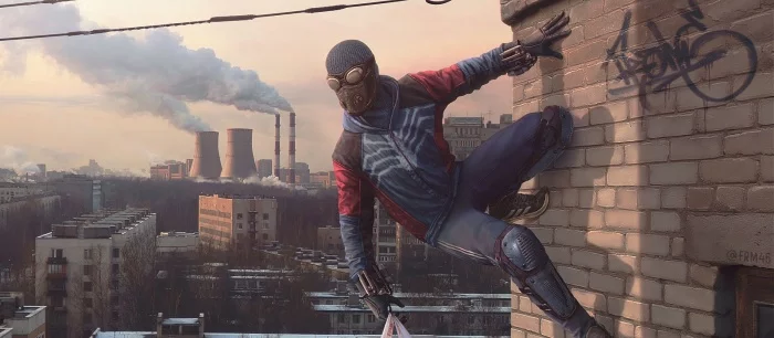 Если бы Человек-паук жил в Сибири: российский художник показал свое видение супергероя