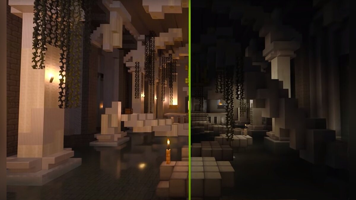 Рейтрейсинг для Minecraft теперь доступен всем. В релизном видео сравнили  графику с RTX и без