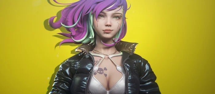 Художник показал крутой 3D-арт девушки в стиле Cyberpunk 2077