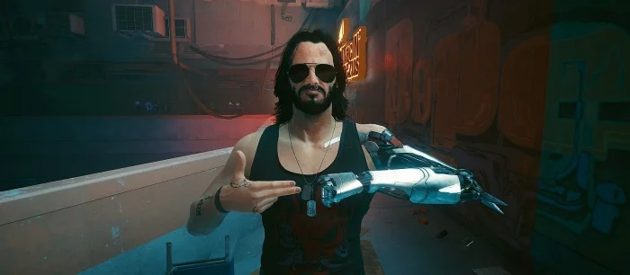 Благодаря фанатам, Cyberpunk 2077 можно пройти за Джонни Сильверхенда, Джона Уика и Киану Ривза