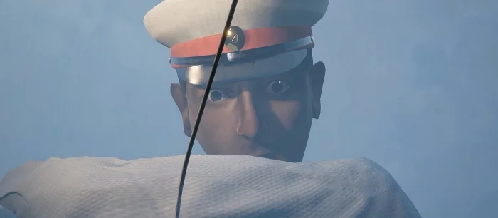 Русская крипота: в новом геймплее игры про гигантского милиционера показали, как игрок говорит с ним