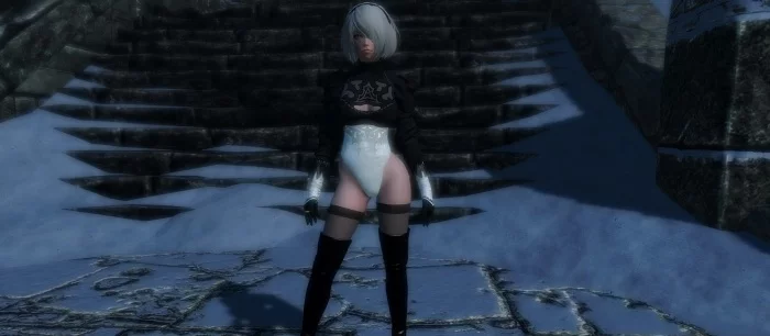 Как создать 2B в The Elder Scrolls 5: Skyrim при помощи модов и настроек внешности