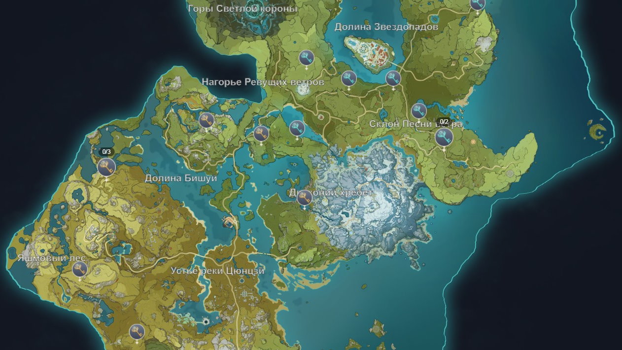 Появилась официальная интерактивная карта Genshin Impact