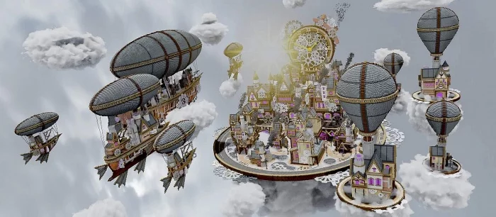 Энтузиасты построили стимпанковский город в небе в Minecraft. На это ушло более 7 месяцев