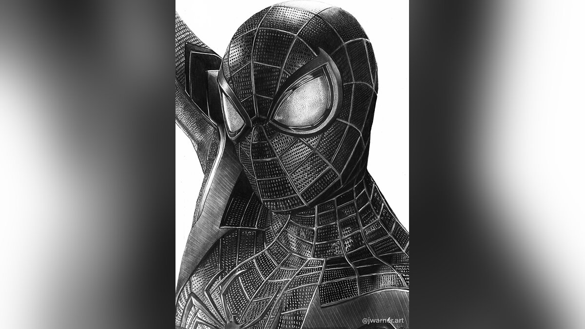 Это чертовски красиво» — художник одним карандашом нарисовал реалистичного  Человека-паука