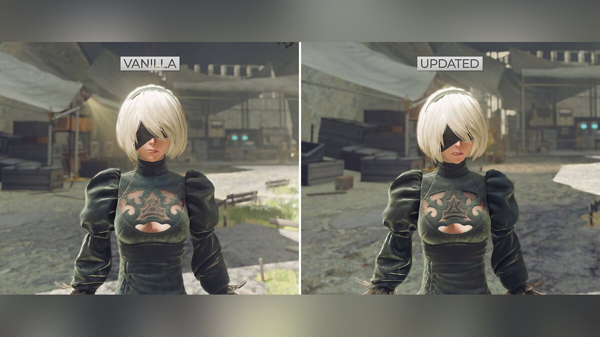 Новый мод для NieR: Automata значительно улучшил более 300 мутных текстур ( сравнение на видео)