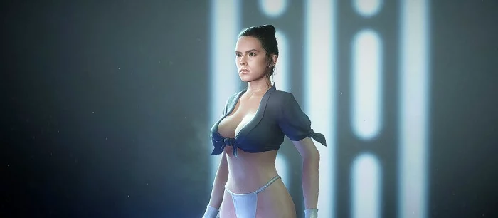 Рей в Star Wars: Battlefront 2 увеличили грудь и одели в сексуальный костюм. Теперь она джедай в бикини