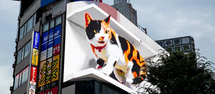 Почти как в Cyberpunk 2077. В Токио теперь есть огромный виртуальный кот (видео)