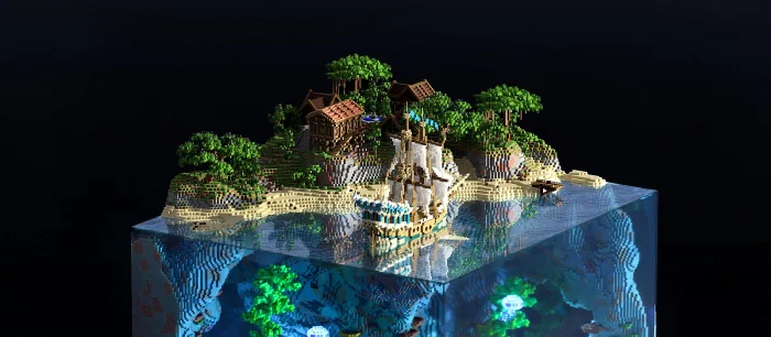 Фанат построил потрясающий кубический мир в Minecraft и попал в топы Reddit