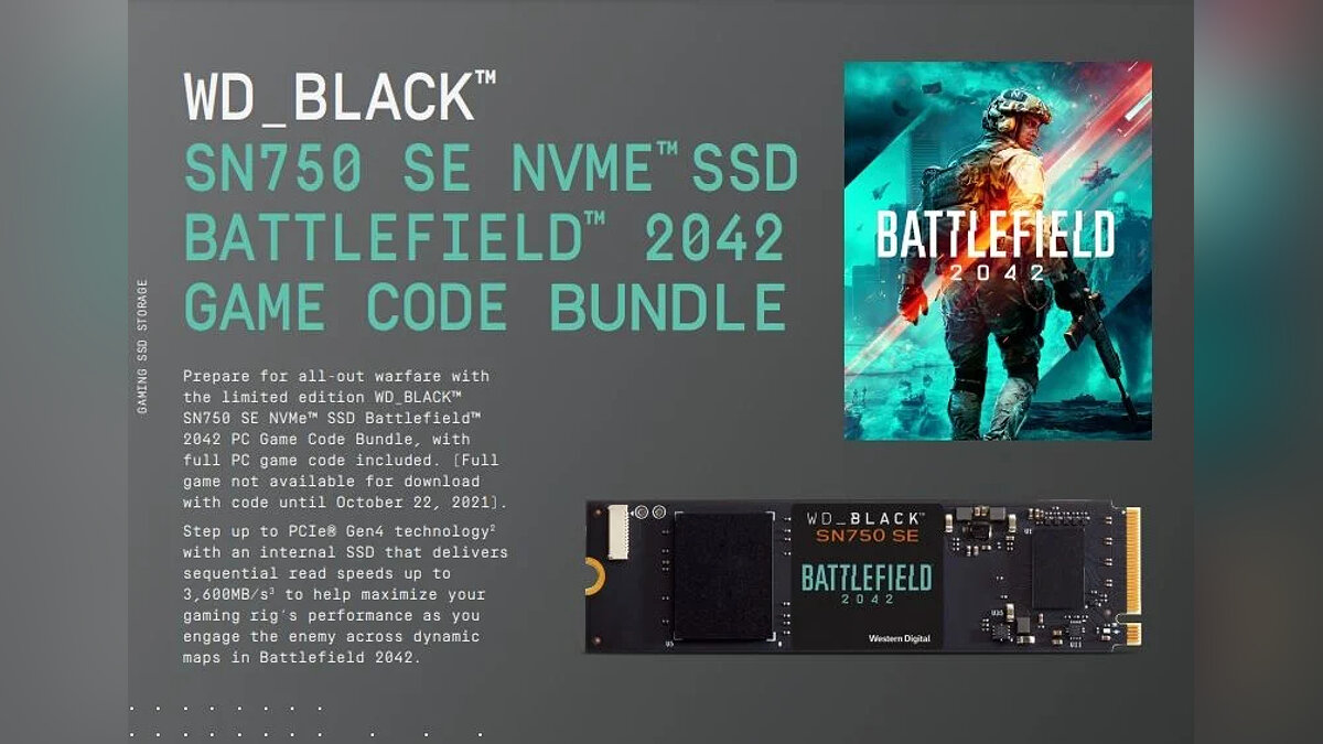 Battlefield 2042 будет продаваться вместе с SSD от Western Digital