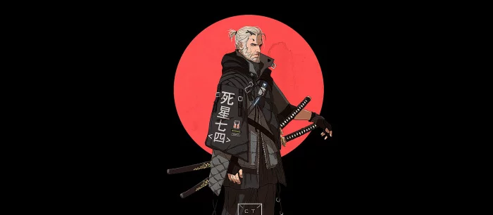 Геральт с катаной против японского чудища. CD Projekt показала новый арт с ведьмаком-ронином