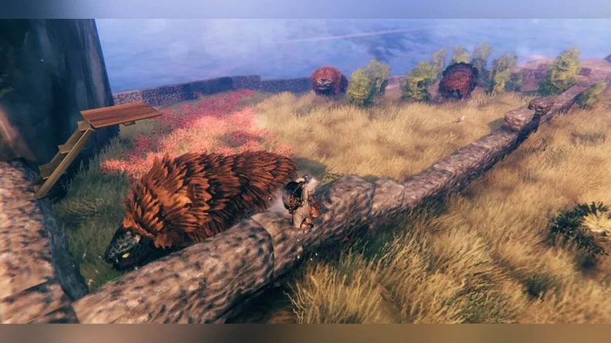 Valheim ячмень. Быкоящер Вальхейм. Быкозавр Valheim. Загон для Кабанов Вальхейм. Локс Валхейм.