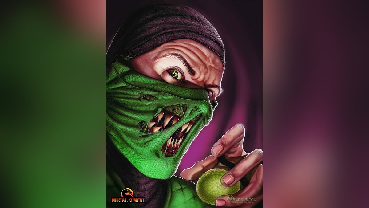 Эд Бун показал Рептилию из Mortal Kombat с разорванной маской. Под ней острые  зубы и чешуя