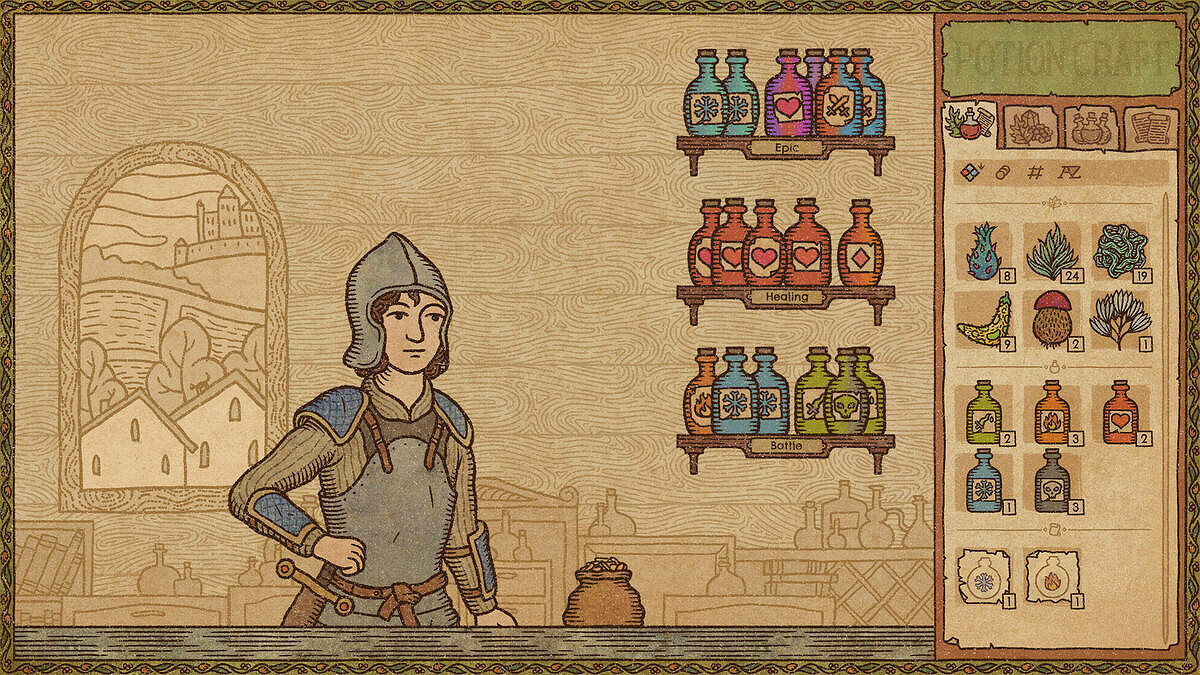 Карта зелий в potion craft