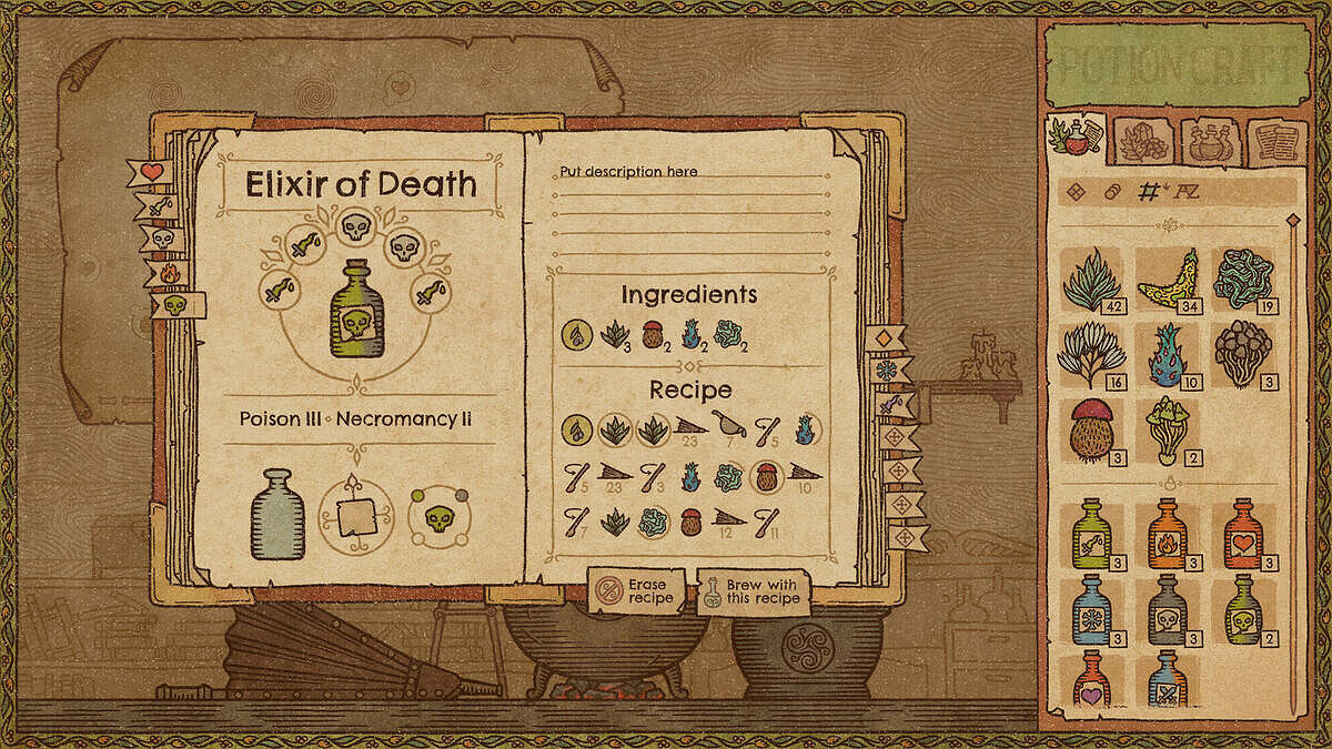 Potion craft карта зелий полная