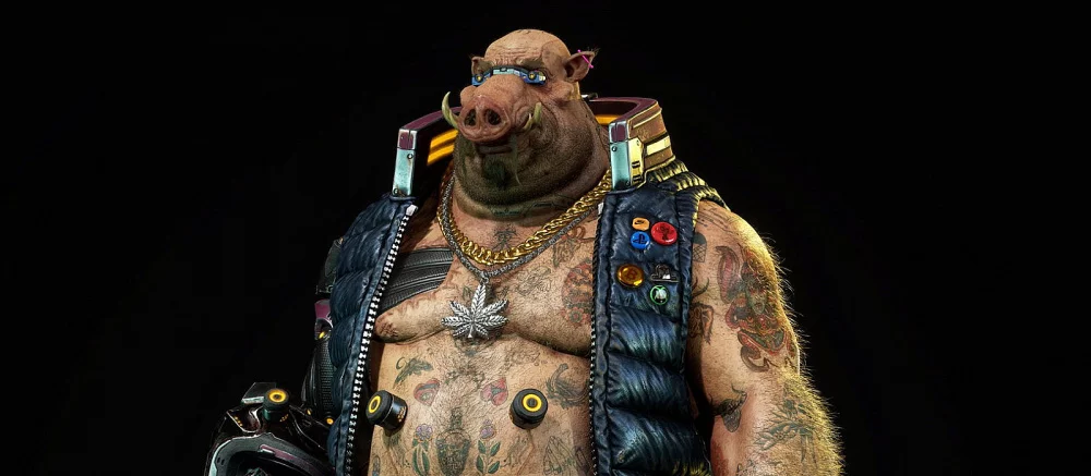 Художник перенёс Бибопа из «Черепашек-ниндзя» во вселенную Cyberpunk 2077 — получилось круто