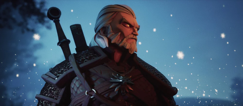 Если бы по The Witcher 3 сняли мультфильм: художник нарисовал ведьмака Геральта в необычной стилистике